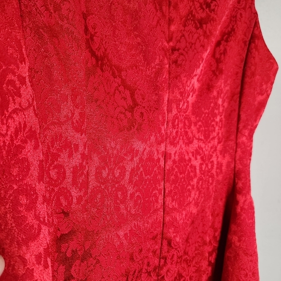 NWT Eva Mendes New York And Company Red Pattern Fit And Flare Dres Size 8 - Picture 11 of 16